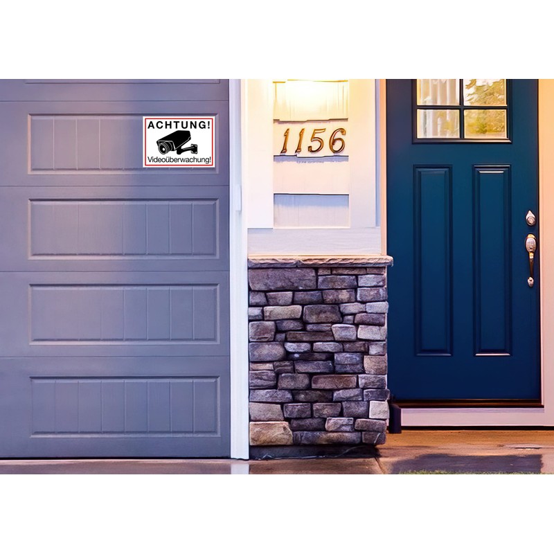 Clever Pool 3 Stickers Caution Video Surveillance Sign - DIN