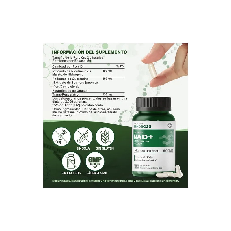 Windboss Nad Capsules 100 Cápsulas Suplemento