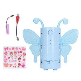 Electric Bubble Machine Automatic Multi Holes Butterfly Shape Portable Lightweight Bubble Maker for Kids Blue