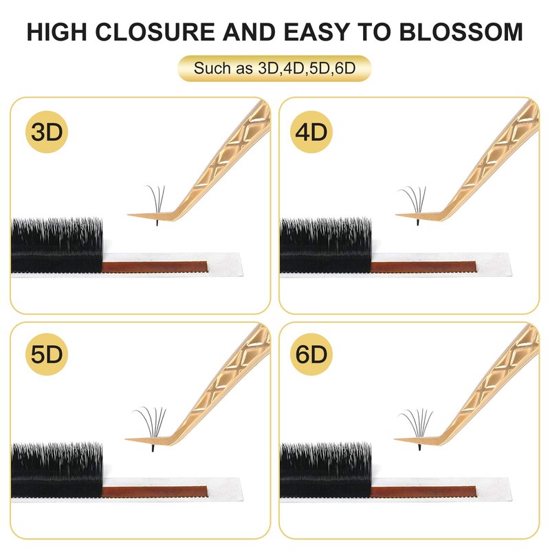FEITA Eyelash Extension Tweezer Set Gold Lash Applicator Tool -