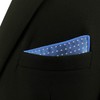 S&W SHLAX&WING Pocket Square for Men White Dots Blue for