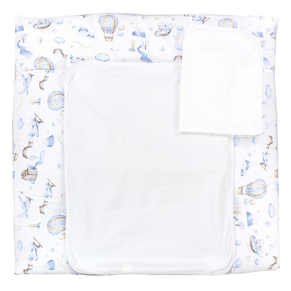 TupTam Changing Mat with 2 Terry Cloth Covers Model MAR02579, Colour: Hot Air Balloons Blue, Size: 76 x 76 cm
