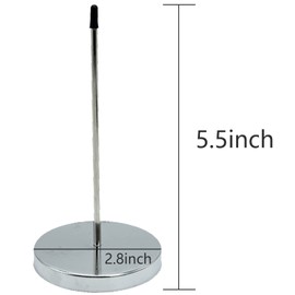 4 Pcs Paper Memo Holder, Receipt Spike Paper Spike Receipt Bill Ticket Note Memo Spike with Round Base, Metal Straight Rod Receipt Holder for Restaurant Kitchen Hotel Office (Silver)