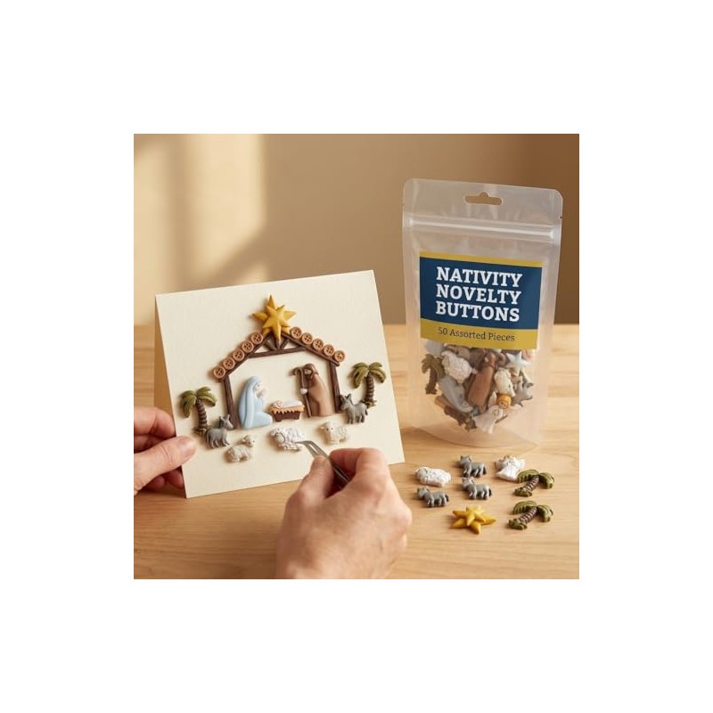 Buttons Galore - Juego de 50 botones de Navidad para