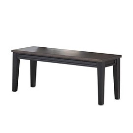Steve Silver Raven Noir Two-Tone Ebony Back and Driftwood Dining Bench Solid Wood