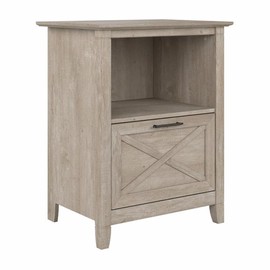 Pemberly Row Lateral File Cabinet with Shelf in Washed Gray - Engineered Wood