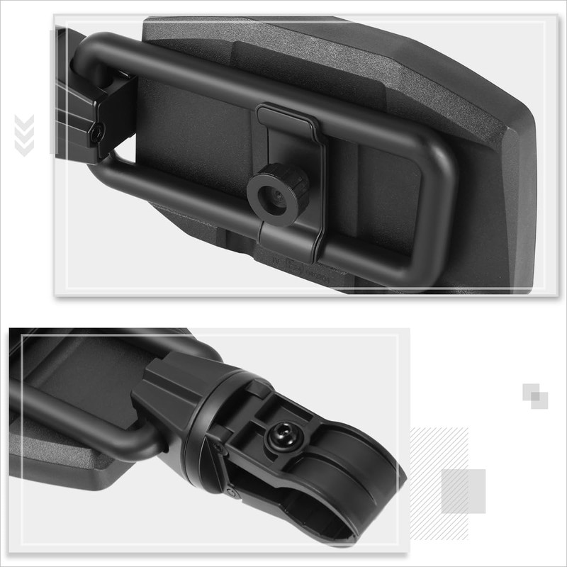 Pair of Universal Textured Black Adjustable Rectangle UTV Side View