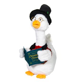 Cuddle Barn - Carolin' Father Goose | Animated Musical Singing Christmas Caroling Soft Plush Toy, 14 inches