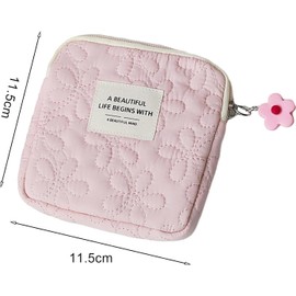 Pink Frogued Mini Handbag Organizer Compact Travel Bag Fashion Women Small Cosmetic Coin Pouch Zipper Closure Lightweight Portable Accessory Storage, Bags and Cases, Coin Purses and Pouches