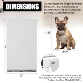 TonGass 10" x 18" Pet Door Flap Large Transparent Dog Door Flap Replacement Designed for Ideal Pet Products Ruff Weather Dog Doors Model DSRWXL for Larger Pets (Up to 90 lbs)