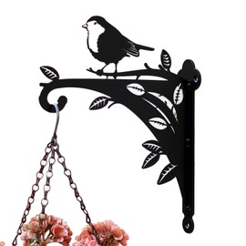Darthome Hanging Basket Bracket 37cm Robin Black Steel British Bird Garden Heavy Duty Hanger