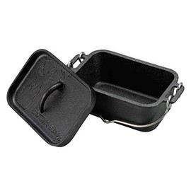 Captain Stag UG-3062 Dutch Oven, Iron Casting, Square Shape, Mini Dutch Oven, Width 8.1 x Depth 5.1 x Height 3.5 inches (205 x 130 x 90 mm), Full Water Capacity: 25.5 fl oz (750 ml), No Seasoning
