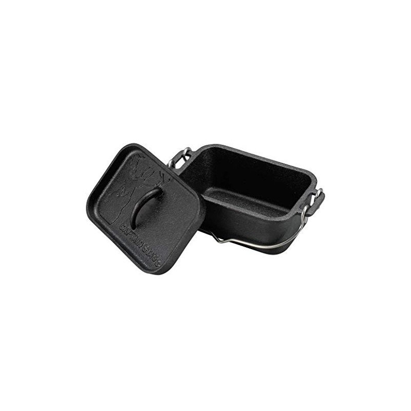 Captain Stag UG-3062 Dutch Oven, Iron Casting, Square Shape, Mini