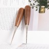 ZLKSKER Walnut Wooden Handle Awl for Leather Art Drilling Positioning