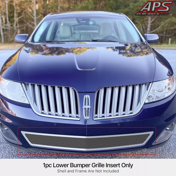 Grilleworld Fits 2009-2010 Lincoln MKS Lower Bumper Stainless Mesh Grille