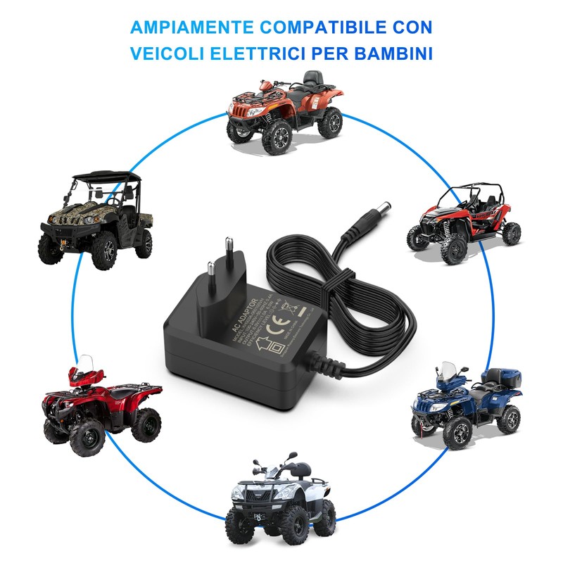 shefor Caricabatterie 6V 1A Compatibile con Auto Elettriche per Bambini,