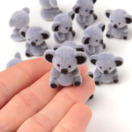Factory Direct Craft Package of 24 Flocked Miniature Baby Koala Teddy Bears -Tiny Bear Shaped Figurines (Size: 1 inch)
