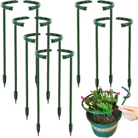 DONQL Set of 20 Plant Support Round – 24 x 14 cm, Shrub Support Made of Plastic – Adjustable Flower Holder, Shrub Support, Shrub Support, Trellis for Plants, Flowers, Vegetables