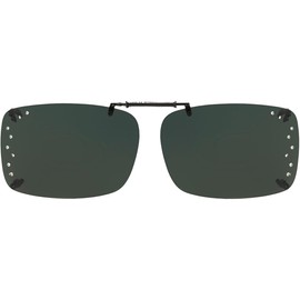 Solar Shield Clip-on Polarized Sunglasses (54 Rec G with Rhinestones, Gunmetal)