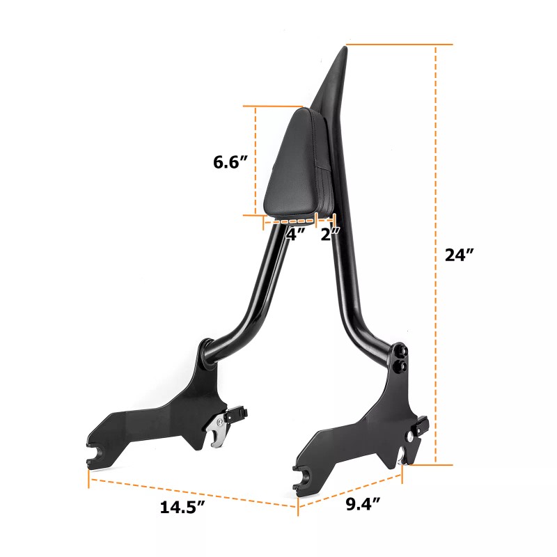 CB Detachable Sissy Bar Passenger Backrest w/ Pad For Harley
