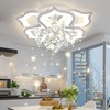 AHAWILL Modern Ceiling Light,Crystal Flush Mount LED Chandelier Ceiling Flower