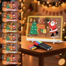 16-Inch LED Note Board with 7 Colors & 4 Modes, Light Up Drawing Board with 16 Markers & Greeting Card, Led Acrylic Drawing Pad for Kids (White)