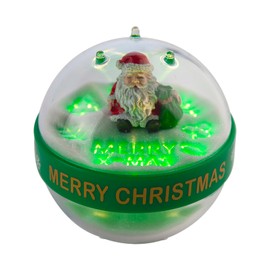 SEVNPRIME Snow Globe with LED Color Changing Snowman & Santa Claus Ornament - Compact Night Light for Office, Living Room, and Bedroom Decor