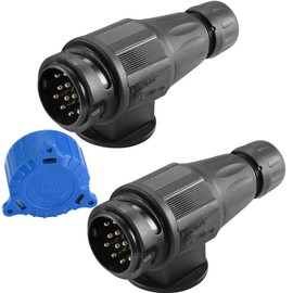 ETUKER 2 x 13-Pin Trailer Connector 12 V Towing Hitch Plug 13 Pin Plug for Bicycle Carrier, Trailer Plug 13 Pin