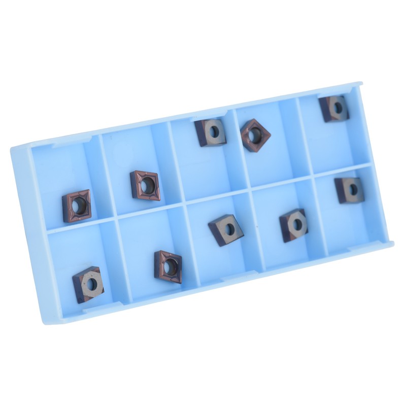 10Pcs Carbide Turning Blade Titanium Alloy High Temperature Resistance Rhombus