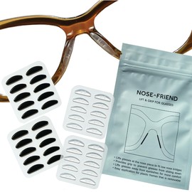 NOSE FRIEND® 20 Pairs | 1.2 mm Ultra Thin Add Grip Nose Pads for Glasses | Anti Slip | Small Nose Bridge (10 Pairs Black and 10 Pairs Clear)