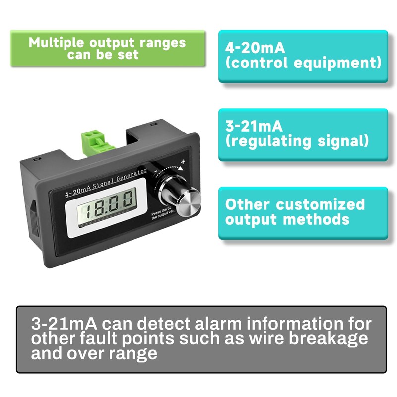 DEWIN Signal Generator, Two-Wire 4-20mA Current Loops Signal Generator Current