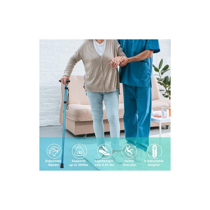 Walking Cane, Folding Cane for Man & Women, Portable Lightweight