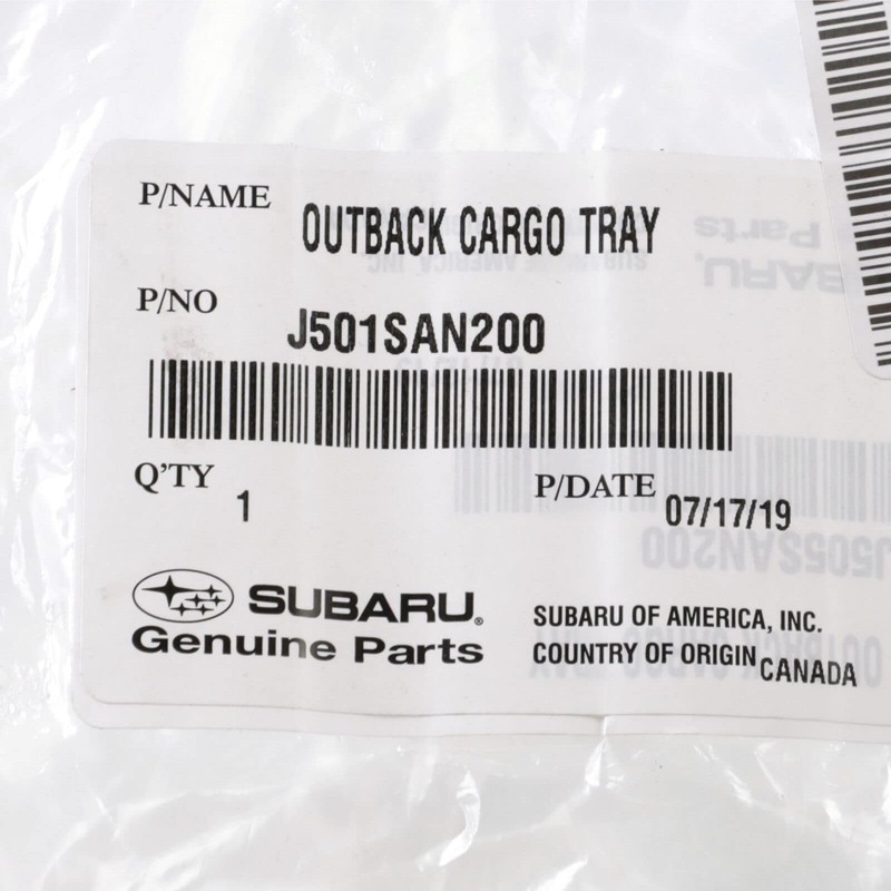 SUBARU Outback 2020 Rear Cargo Tray