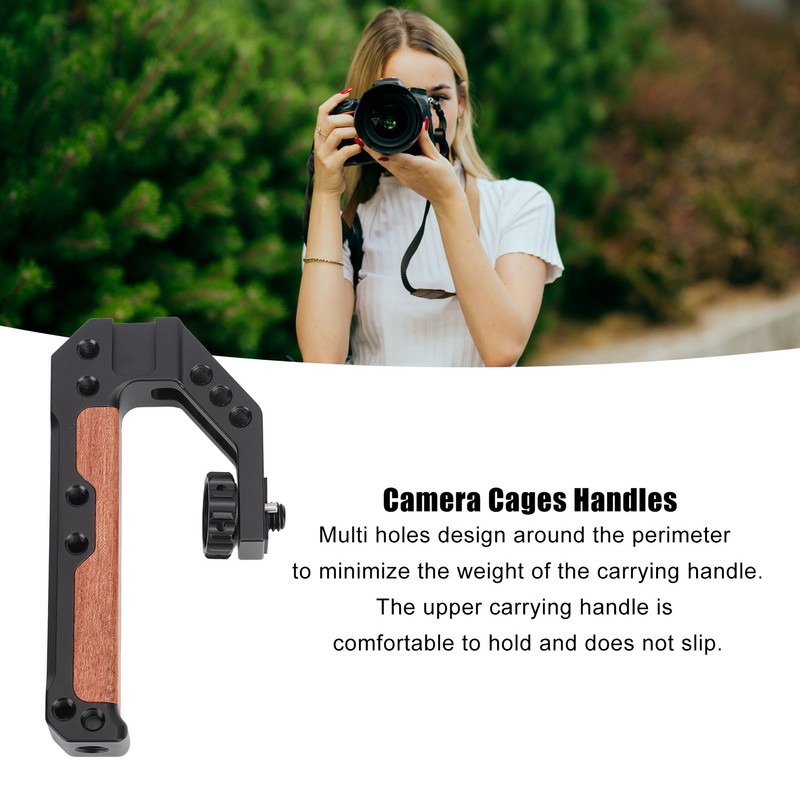 Camera Top Handle 1/4inch 3/8inch 3 Cold Shoe Ports Aluminum