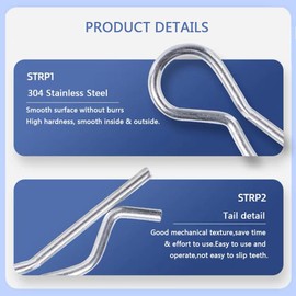 100 Pcs Stainless Steel Cotter Pins, R Clips Split Pins for Automotive, Machinery, Construction,2*40 mm