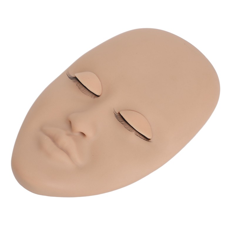 Eyelash Extension Mannequin Head with 6 Pair Replacement Eyelids Soft
