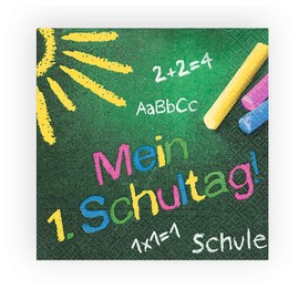 Napkins, Coloured, for School Board, School, 33 cm x 33 cm, Pack of 20