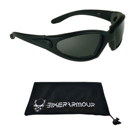 Bikershades Motorcycle Safety Sunglass Foam Padded Day Riding Men Women Wide Coverage Wind-Proof