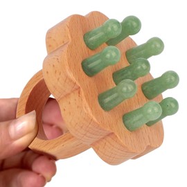 ideayard Scalp Massager,Head Scalp Comb,Jade-Wooden Comb for Head Stress Relax Massage Tool for Hair Growth Relieve Headaches