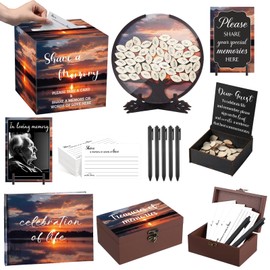 Marspark 113 Pcs Dusk Theme Celebration of Life Decorations Share a Memory Cards Set for Celebration of Life Memorial Card for Funeral Share a Memory Keepsake Decor for Funeral Graduation