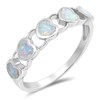White Simulated Opal Heart Promise Love Ring New .925 Sterling