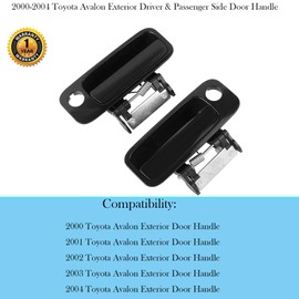Exterior Outside Door Handle Fit for Toyota Avalon 2000 2001 2002 2003 2004 Front Left Driver & Right Passenger Door Handle Replace OE# 80339 80846 69210AC030C0 69220AC030C0 Black w/Keyhole