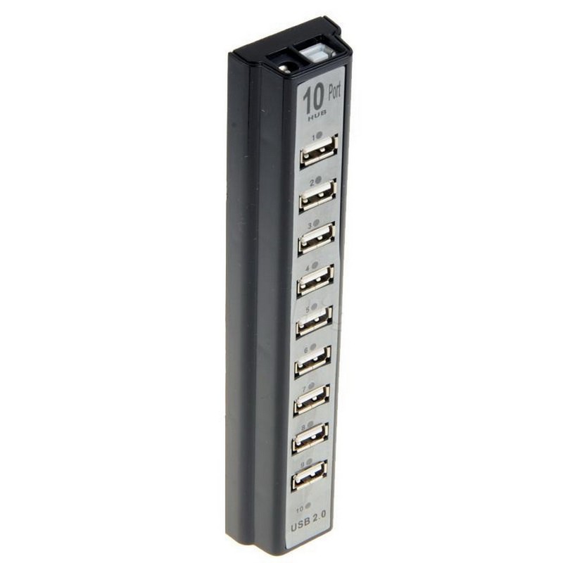 axGear HUB externo USB 2.0 de 10 puertos con adaptador