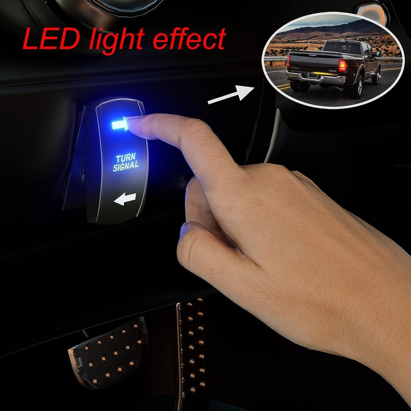 Gebildet Indicator Switch Blue 4Pin On Off On Rocker Switch