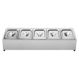 HaoYunNe Stainless Steel Spice Rack Shelf with Pans and Lids Inclined Jam Seasoning Organizer Stand Ingredients Condiment Containers Station Prep Station for Kitchens Pantry (5 Pans-1)