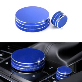 ANFOKAS for Mazda 3 CX30 2020 2021 2022 2023 2024 for Mazda CX50 2023 2024 Accessories Auto Car Center Console Cover Gear Panel Knob Caps -Blue