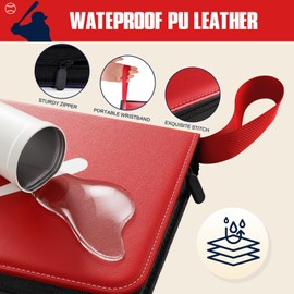 Baseball Trading Card Binder 4 Pocket Gifts for Boys Girls, Waterproof 400 Pockets Card Holder Album with 50 Removable Sleeves for Baseball Cards - Binder Display Storage Carrying Case