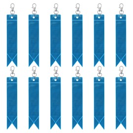 PATIKIL Safety Reflector 6"x1", 12 Pack Reflector Tag Pendant Reflective Safety Keychain Gear for Backpack Cycling Running Wheelchairs, Lake Blue