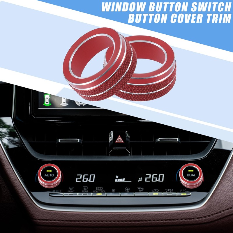 X AUTOHAUX AC Control Switch Knob Cover Ring Trim for