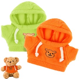 Toyvian 2pcs Bear Clothes, Cute Bear Sweater Hoodie Tiny Clothes Stuffed Animal Clothing Doll Clothes Plush Toy Clothes for 7-8 Inches Bears Animal Dolls Stuffed Toys
